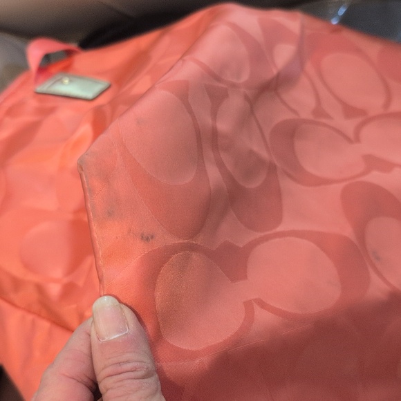 Coach Getaway Nylon Sig Packable Weekender Tote - Coral Pink - Picture 16 of 16